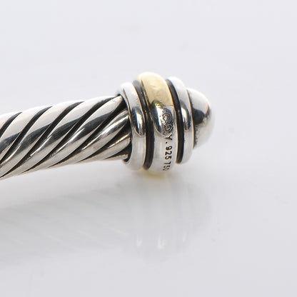 David Yurman Sterling Silver 18K Yellow Gold 4mm Cable Classics Bracelet 5 of 5
