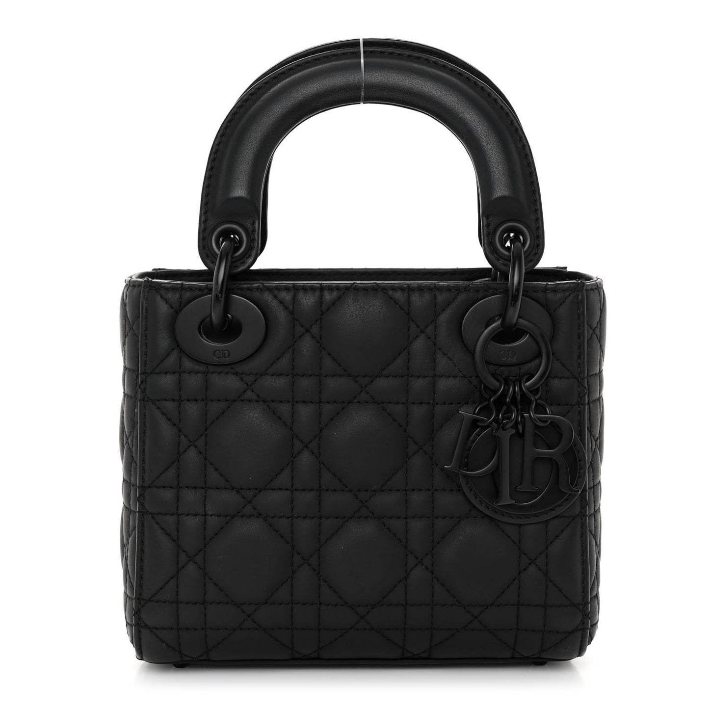 Ultra Matte Calfskin Cannage Mini Lady Dior Black