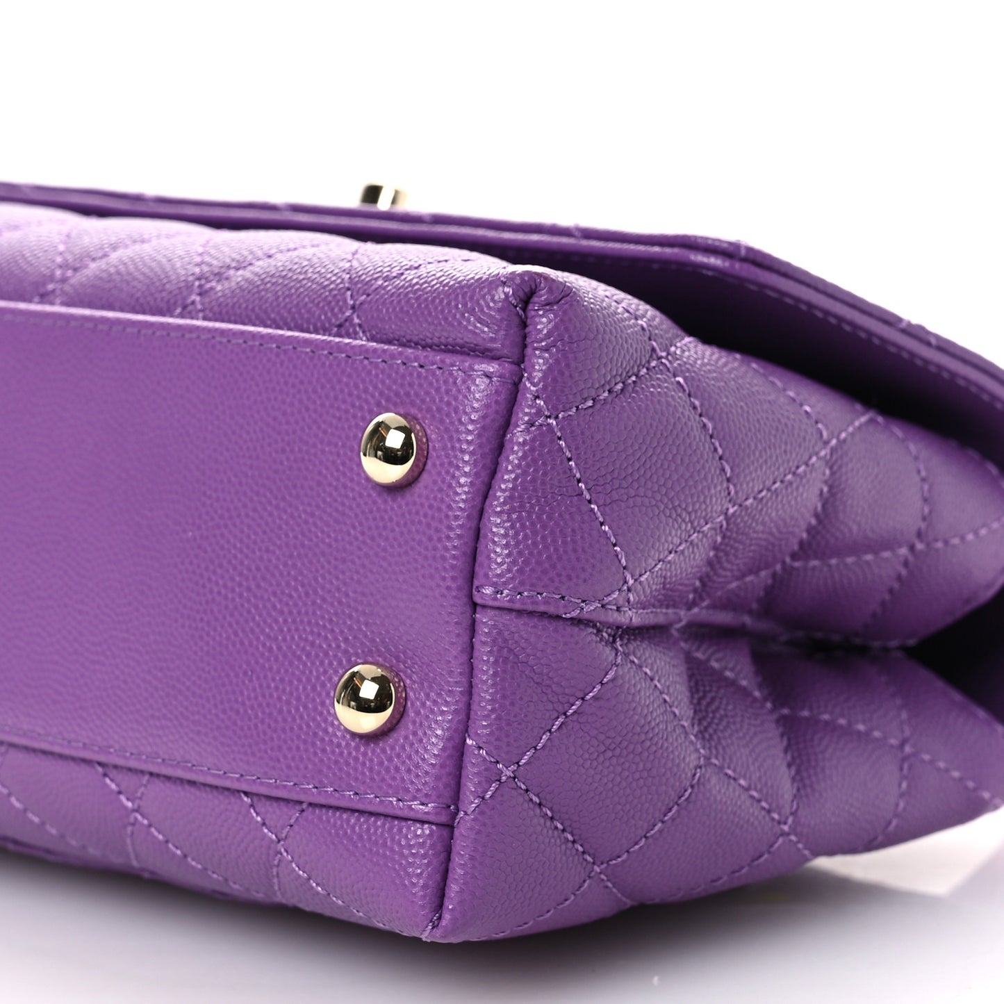 Caviar Quilted Mini Coco Handle Flap Purple