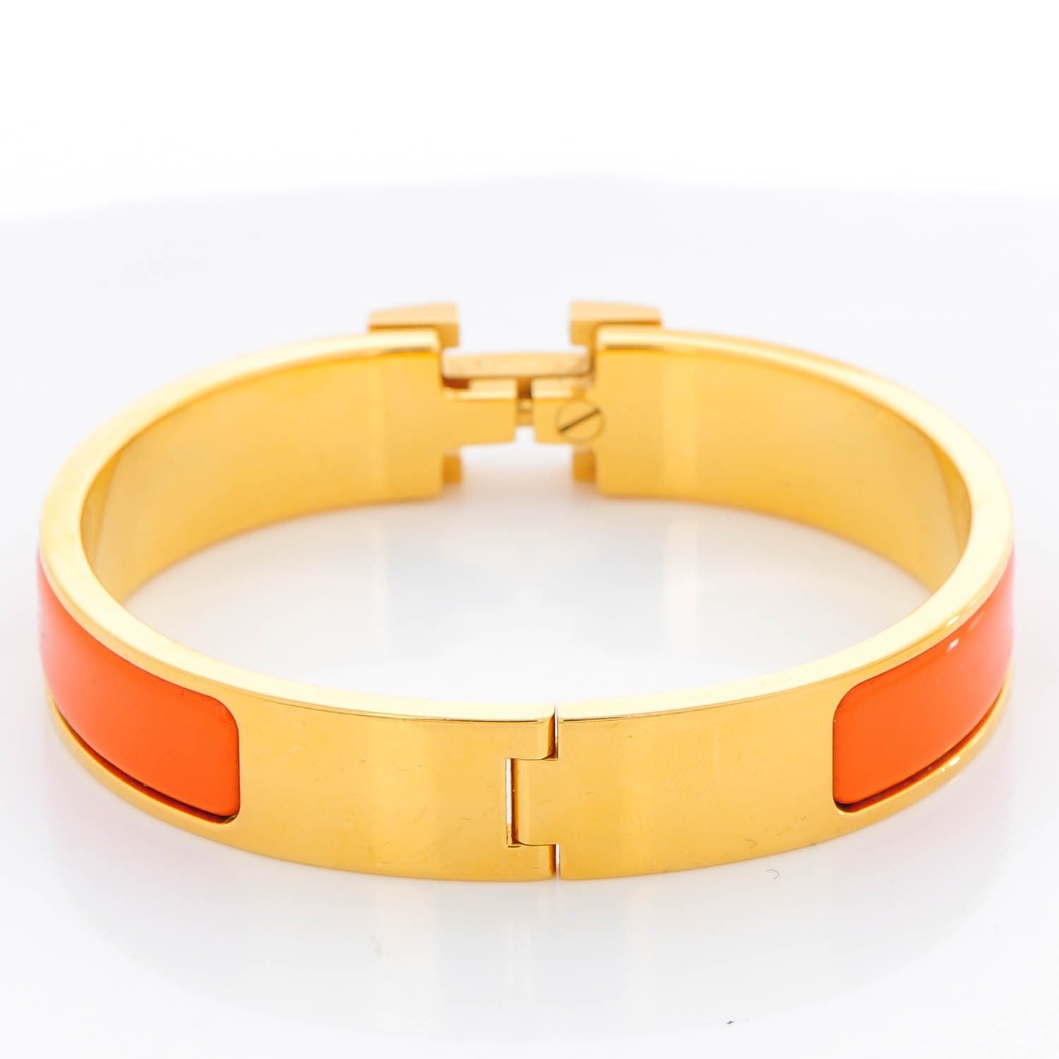 Hermes Enamel Narrow Clic Clac H Bracelet PM Orange 4 of 6