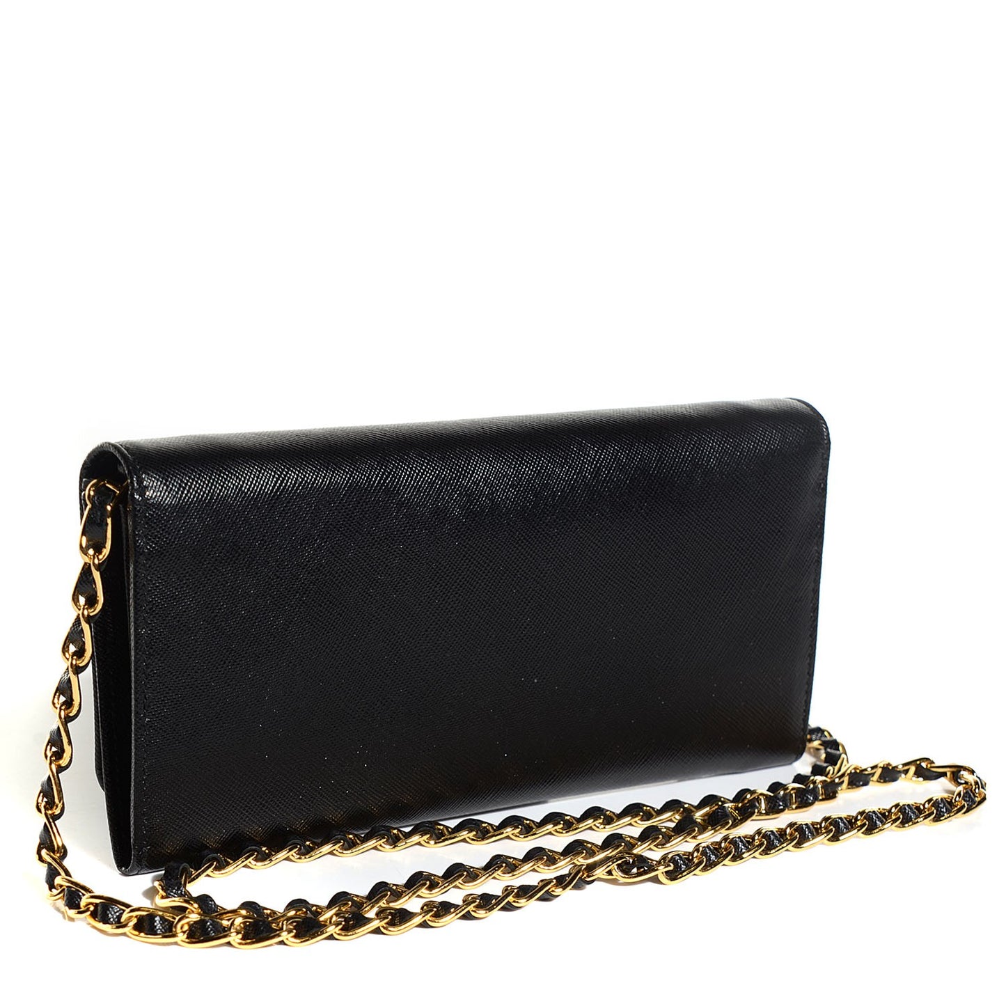 Saffiano Metal Oro Chain Nero Black
