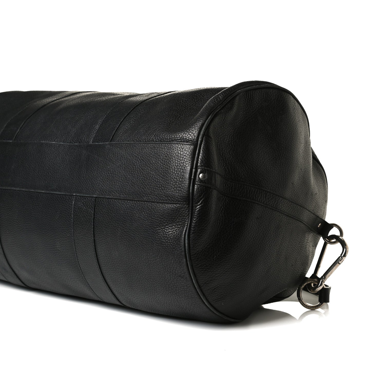 Burberry Calfskin Check Duffle Bag Black 9 of 18