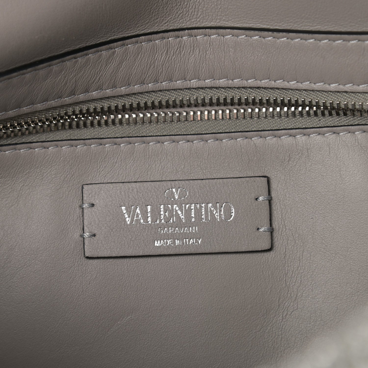 Valentino Garavani Metallic Lurex Knit Large Roman Stud Shoulder Bag Silver 6 of 12