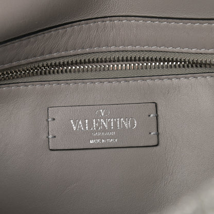 Valentino Garavani Metallic Lurex Knit Large Roman Stud Shoulder Bag Silver 6 of 12