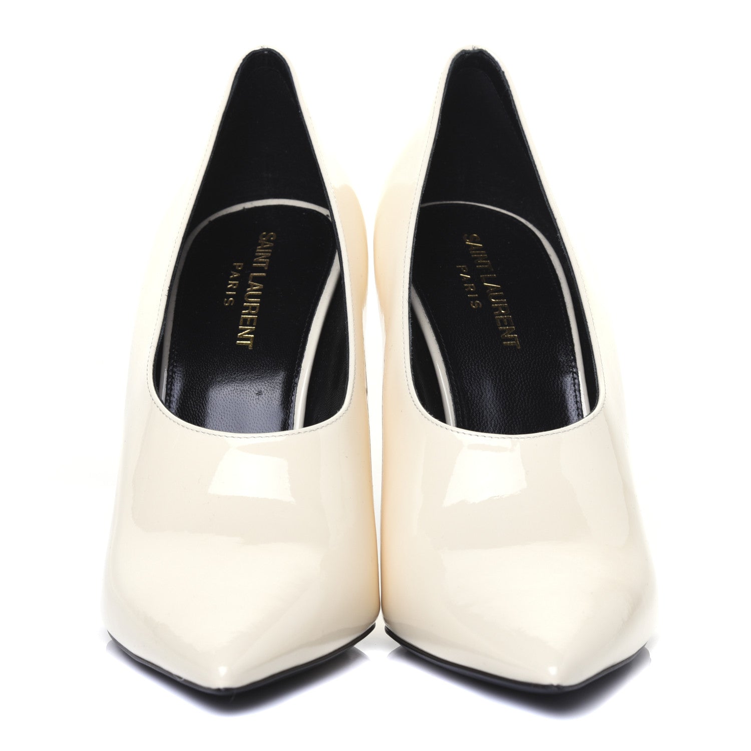Saint Laurent Patent Calfskin Teddy High Vamp 105 Pumps 39 White 3 of 11