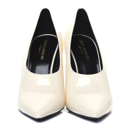 Saint Laurent Patent Calfskin Teddy High Vamp 105 Pumps 39 White 3 of 11