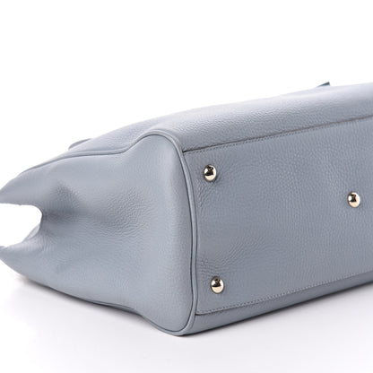 Gucci Pebbled Calfskin Medium Bamboo Shopper Tote Light Blue 9 of 11