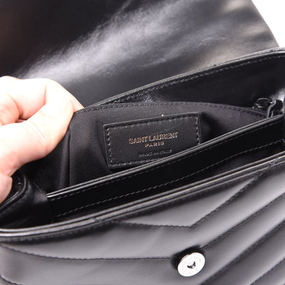Saint Laurent Calfskin Y Quilted Monogram Toy Loulou Crossbody Bag Black 7 of 8