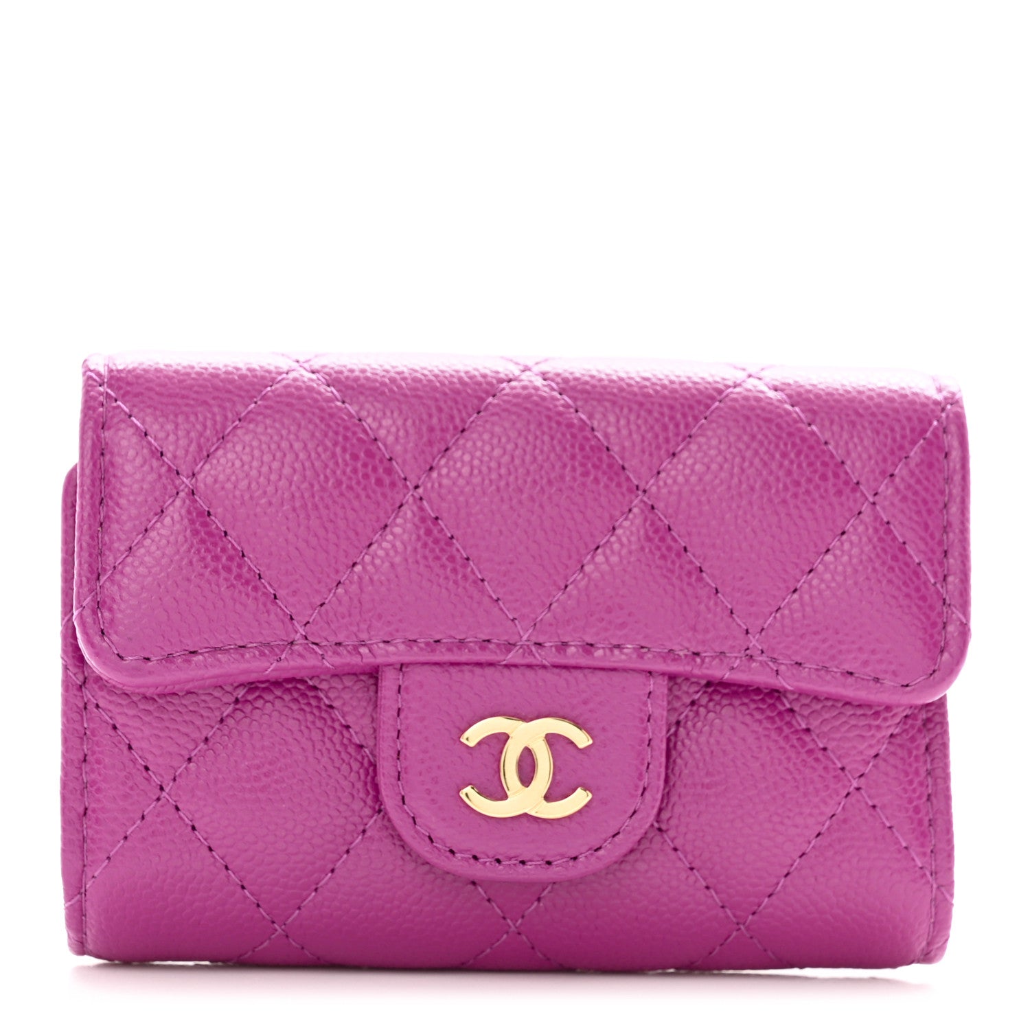 Chanel Caviar Quilted Classic 4 Key Holder Wallet Dark Pink 1 of 9