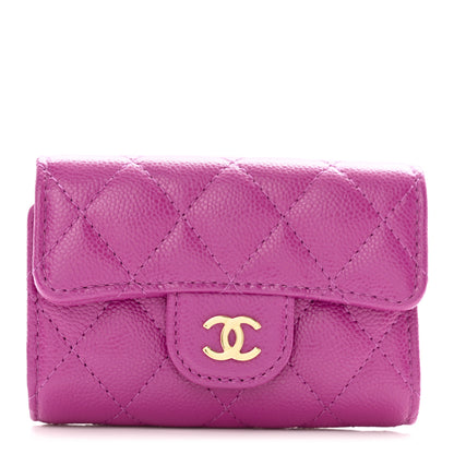 Chanel Caviar Quilted Classic 4 Key Holder Wallet Dark Pink 1 of 9