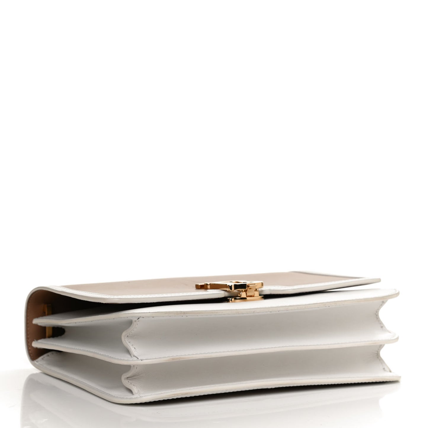 Smooth Calfskin Monogram Medium TB Bag Chalk White Camel