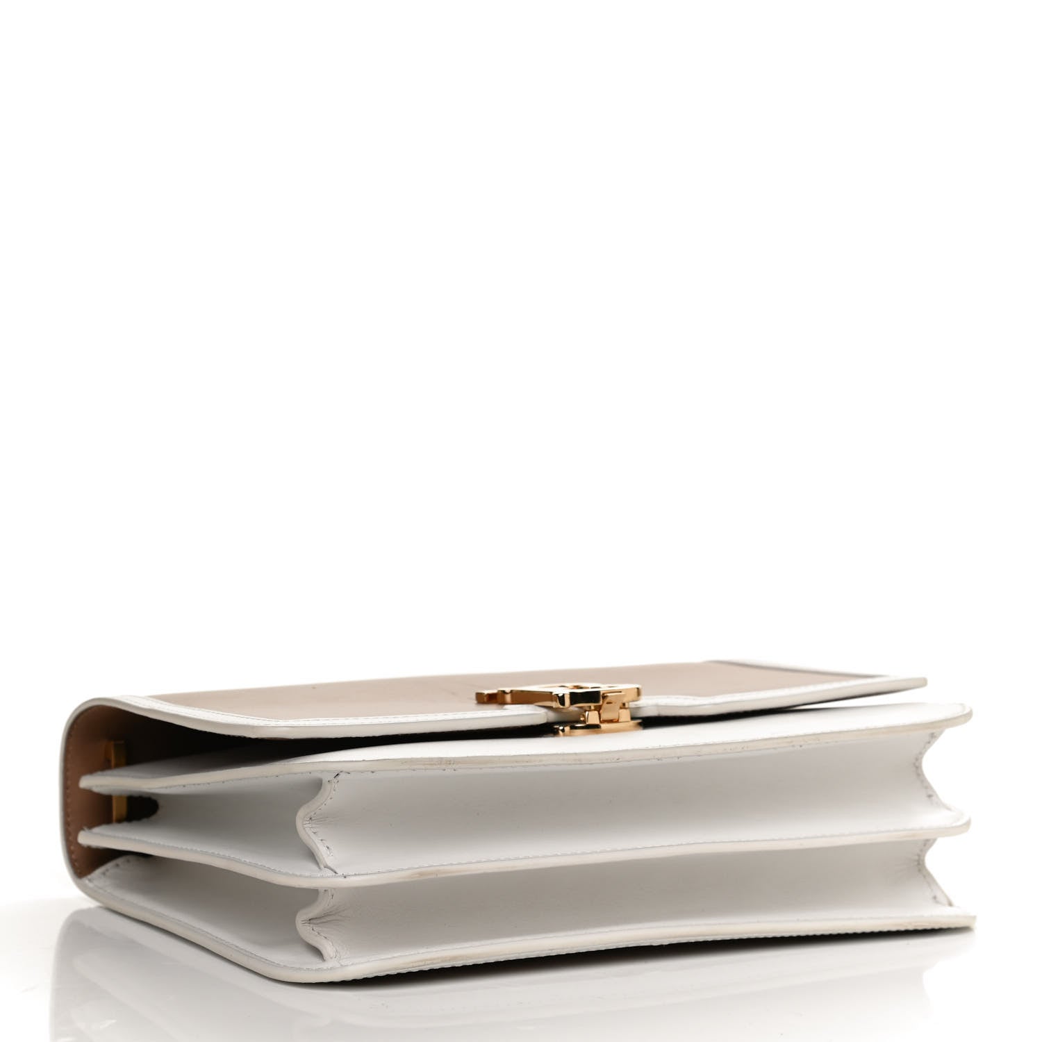 Burberry Smooth Calfskin Monogram Medium TB Bag Chalk White Camel 4 of 10