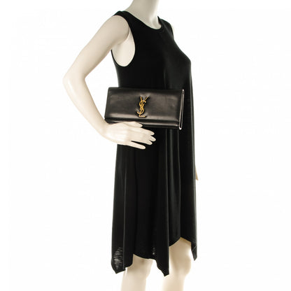 Saint Laurent Calfskin Classic Monogram Clutch Black 2 of 10