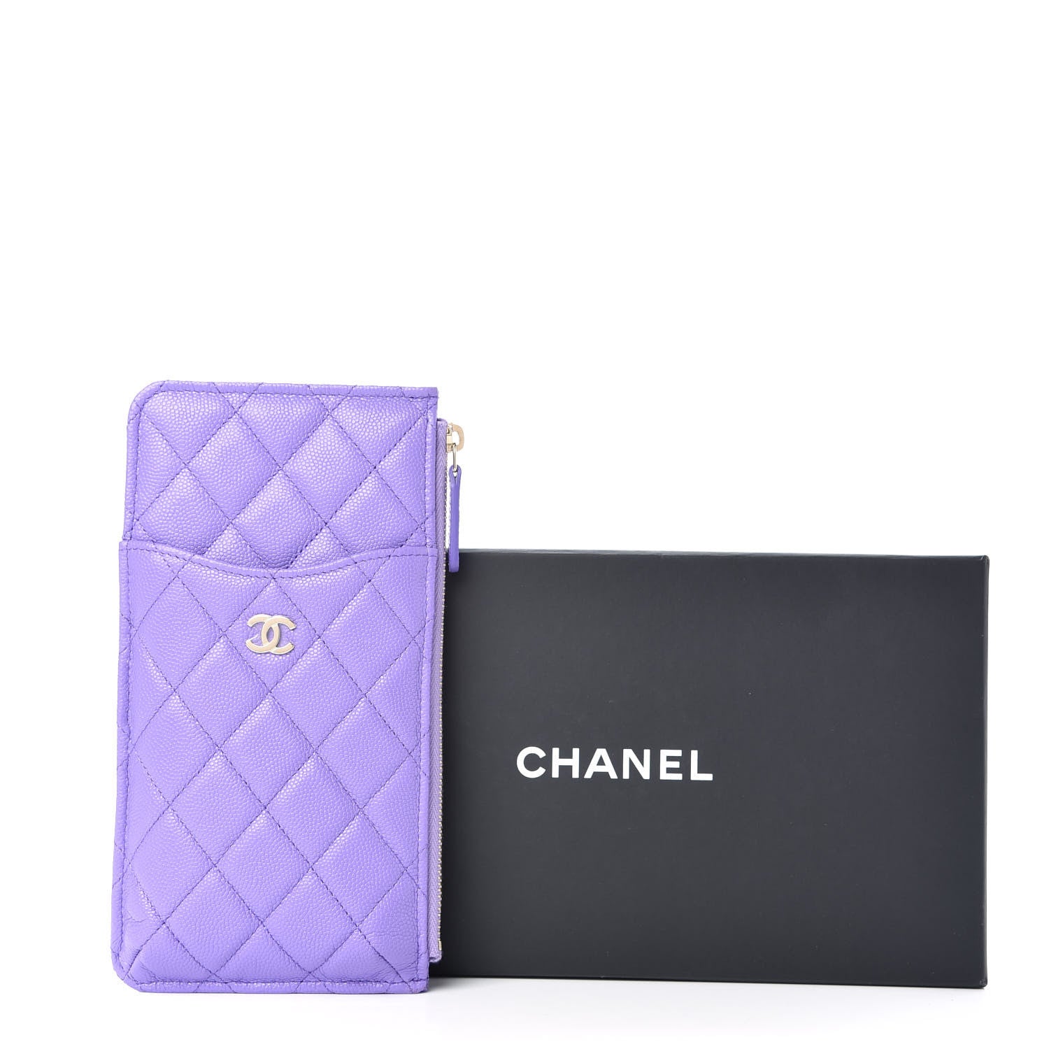Chanel Caviar Quilted Classic iPhone Pouch Purple 8 of 8