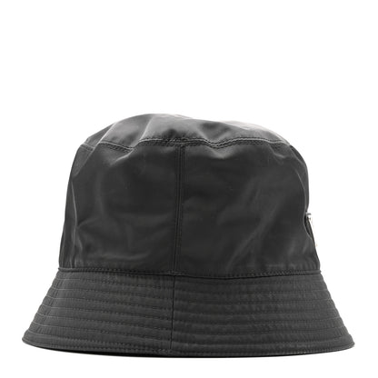 Prada Re-Nylon Metal Triangle Logo Mens Bucket Hat L Black 5 of 9