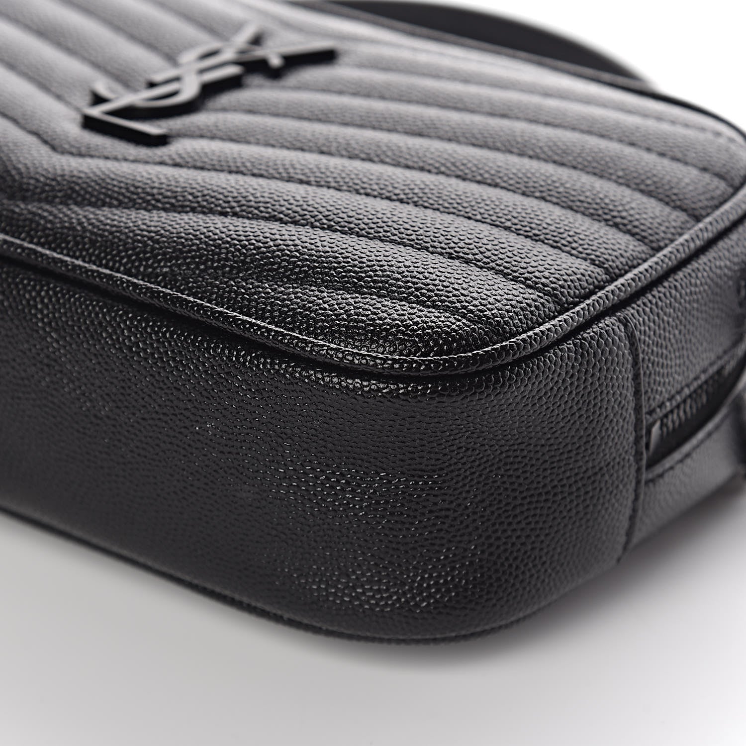 Saint Laurent Grain De Poudre Matelasse Monogram Mini Lou Camera Bag Black 9 of 11