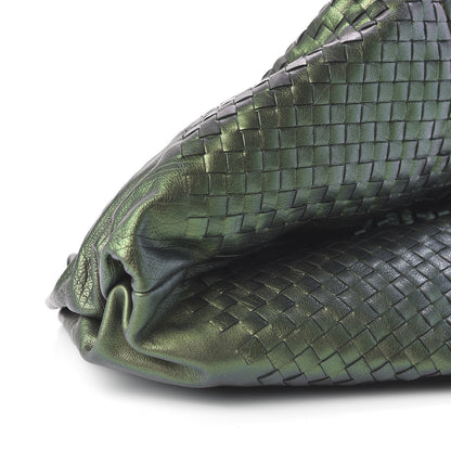 Bottega Veneta Iridescent Nappa Intrecciato Aquilone Fortune Cookie Hobo Green 6 of 10