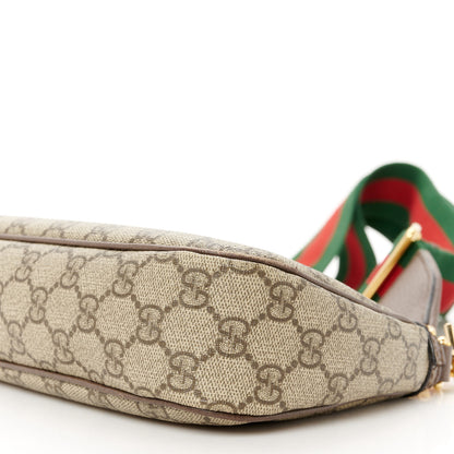 Gucci GG Supreme Monogram Textured Dollar Calfskin Web Small Ophidia GG Handbag Beige Ebony New Acero 11 of 12