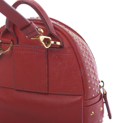 MCM Calfskin Stud X-Mini Stark Bebe Boo Backpack Red 11 of 15
