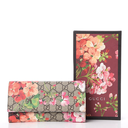 Gucci GG Supreme Monogram Blooms Continental Wallet Beige Multicolor Dry Rose 8 of 8