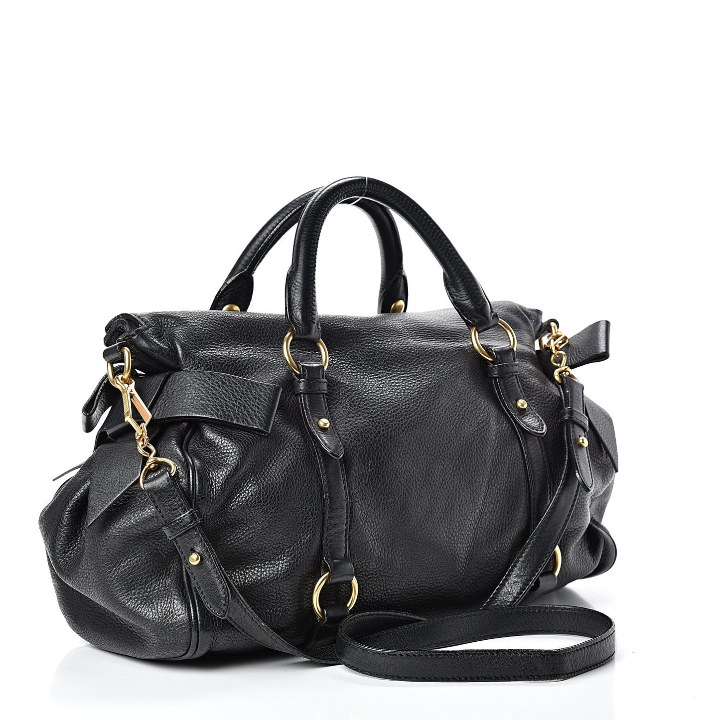 Vitello Medium Bow Bag Black