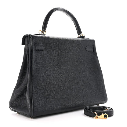 Hermes Taurillon Clemence Kelly Retourne 32 Black 3 of 11