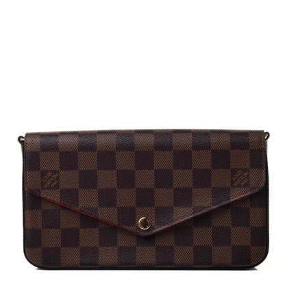 Louis Vuitton Damier Ebene Pochette Felicie Chain Wallet 1 of 4