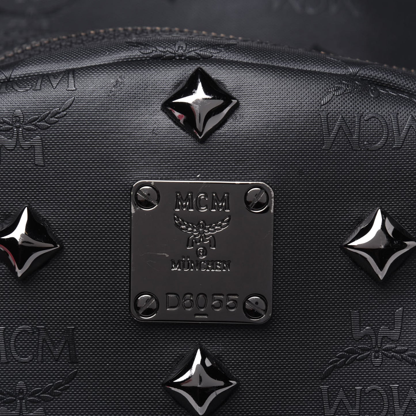 Calfskin Medium Studded Backpack Black
