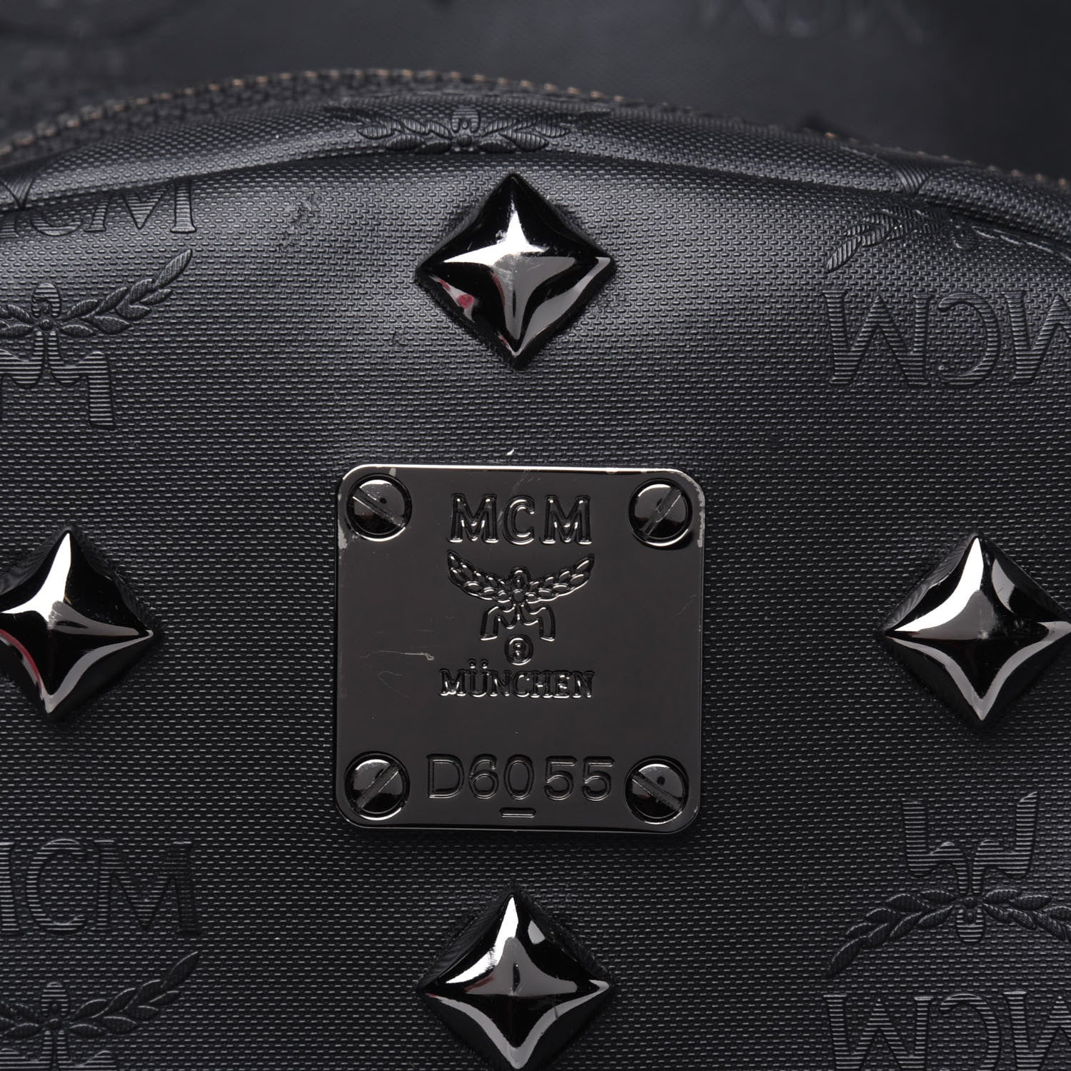 MCM Calfskin Medium Studded Backpack Black 12 of 18