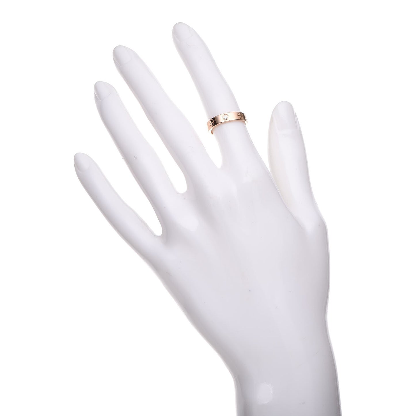 18K Pink Gold Diamond 4mm LOVE Ring 48 4.25