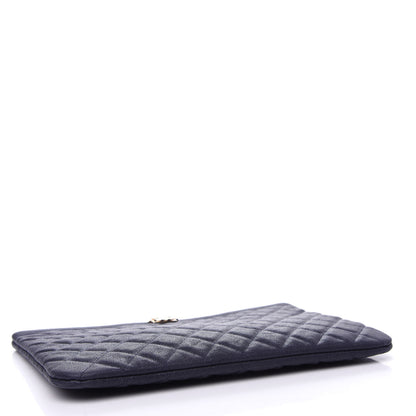 Chanel Caviar Quilted Medium Boy Cosmetic Case Navy 4 of 7