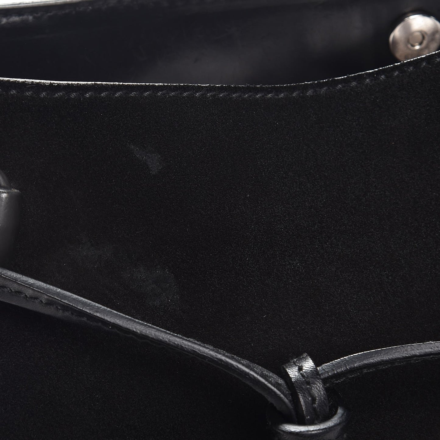 Suede Drawstring Hobo Black