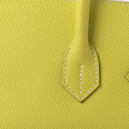 Hermes Epsom Candy Birkin 30 Lime Gris Perle 8 of 34