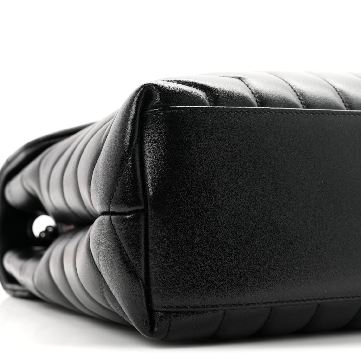Saint Laurent Calfskin Y Quilted Monogram Monochrome Medium Loulou Chain Satchel Black 9 of 10