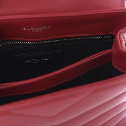 Saint Laurent Calfskin Y Quilted Monogram Toy Loulou Crossbody Bag New Lipstick 8 of 9