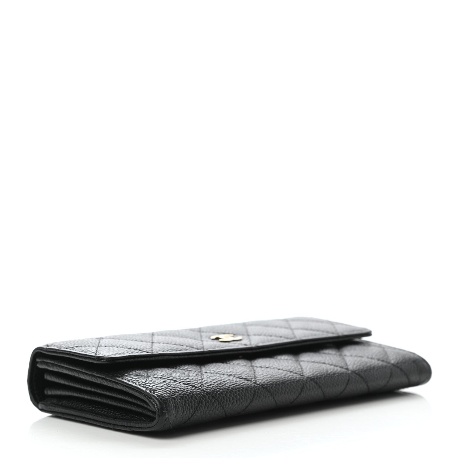 Chanel Caviar Quilted Large Gusset Flap Wallet Black 4 of 9