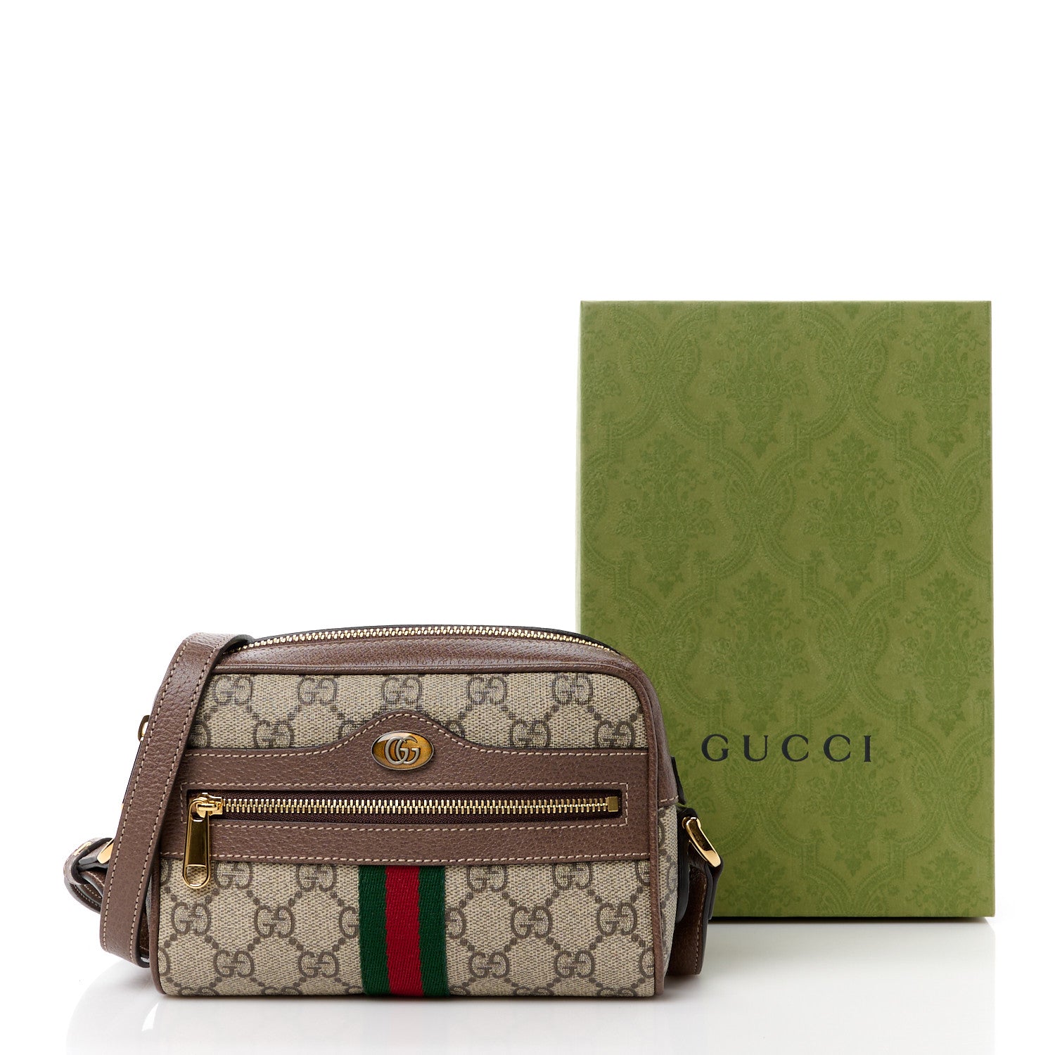 Gucci GG Supreme Monogram Web Mini Ophidia Shoulder Bag Brown 12 of 12