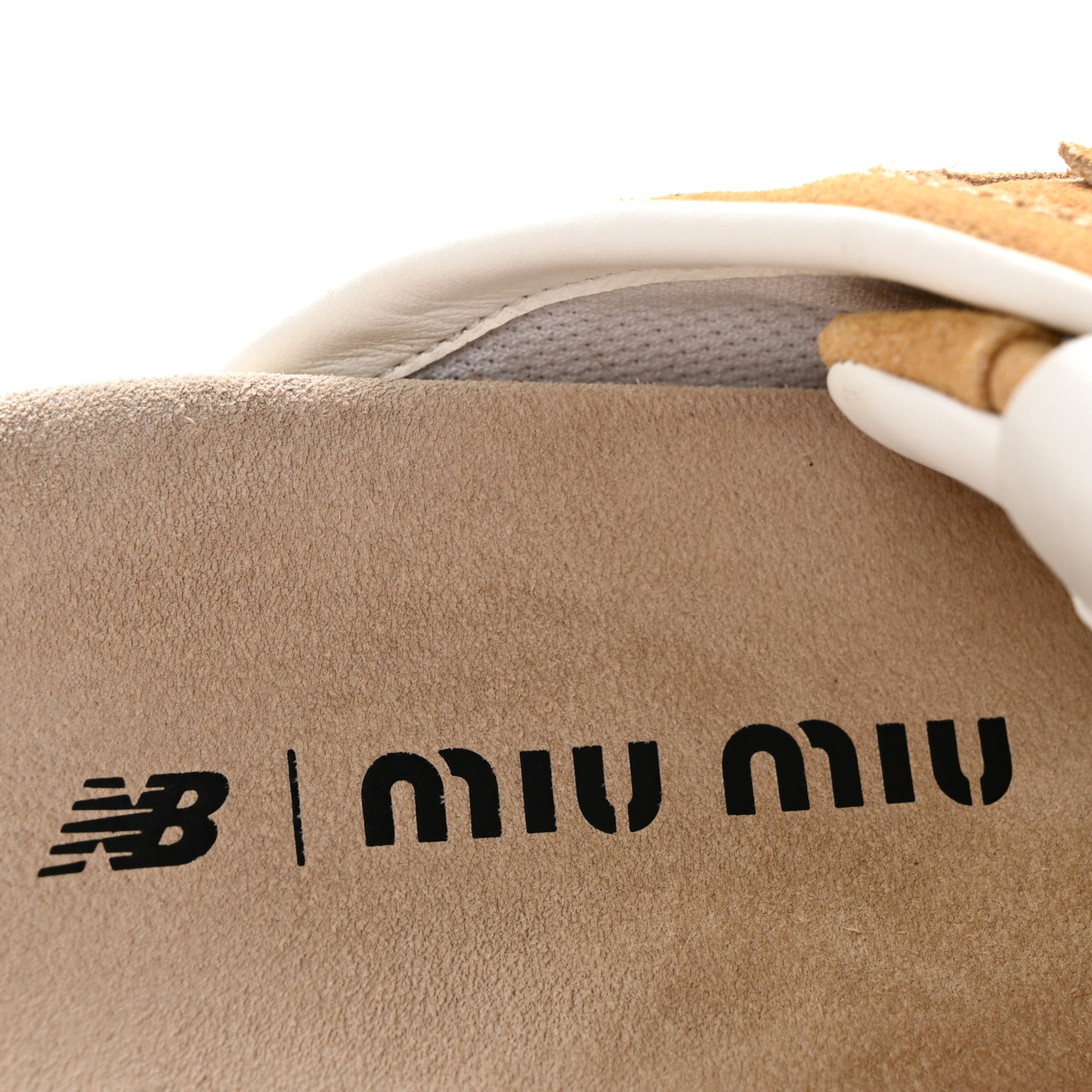 X NEW BALANCE Faded Suede Calfskin 530 SL Slip-On Mules 39 Ecru