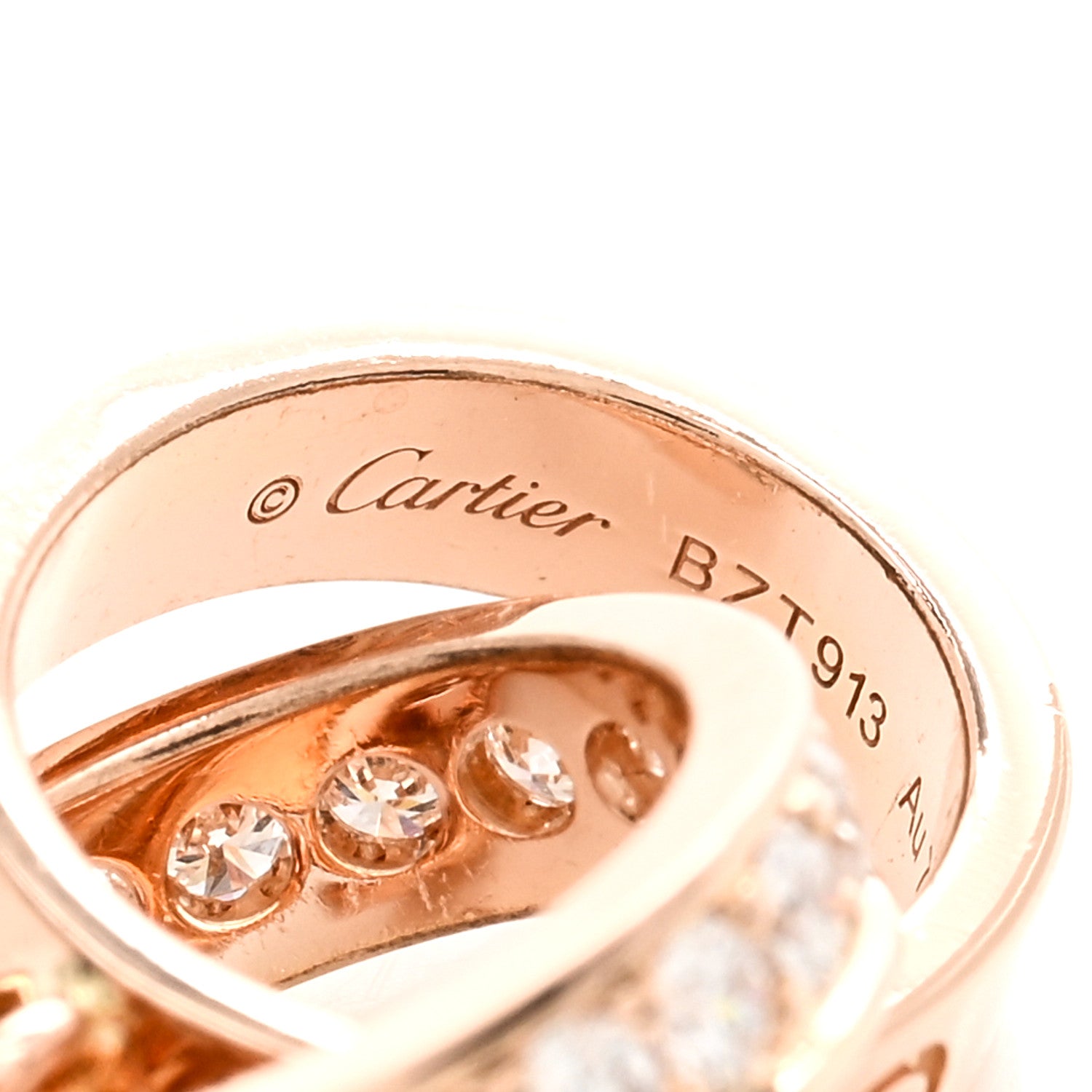 Cartier 18K Pink Gold Diamond Interlocking LOVE Necklace 4 of 4