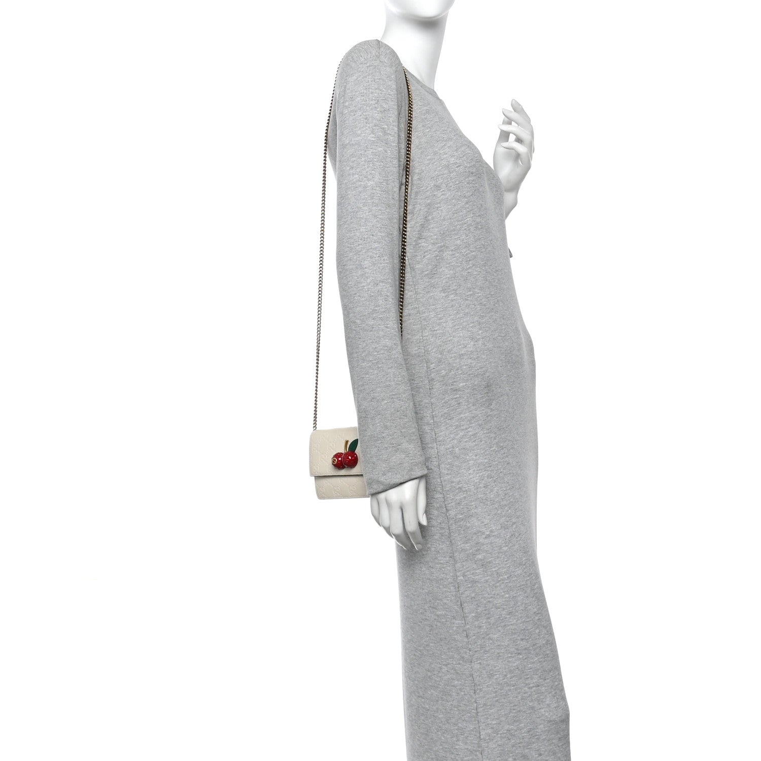 Gucci Guccissima Mini Cherry Chain Bag White 2 of 10