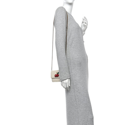 Gucci Guccissima Mini Cherry Chain Bag White 2 of 10