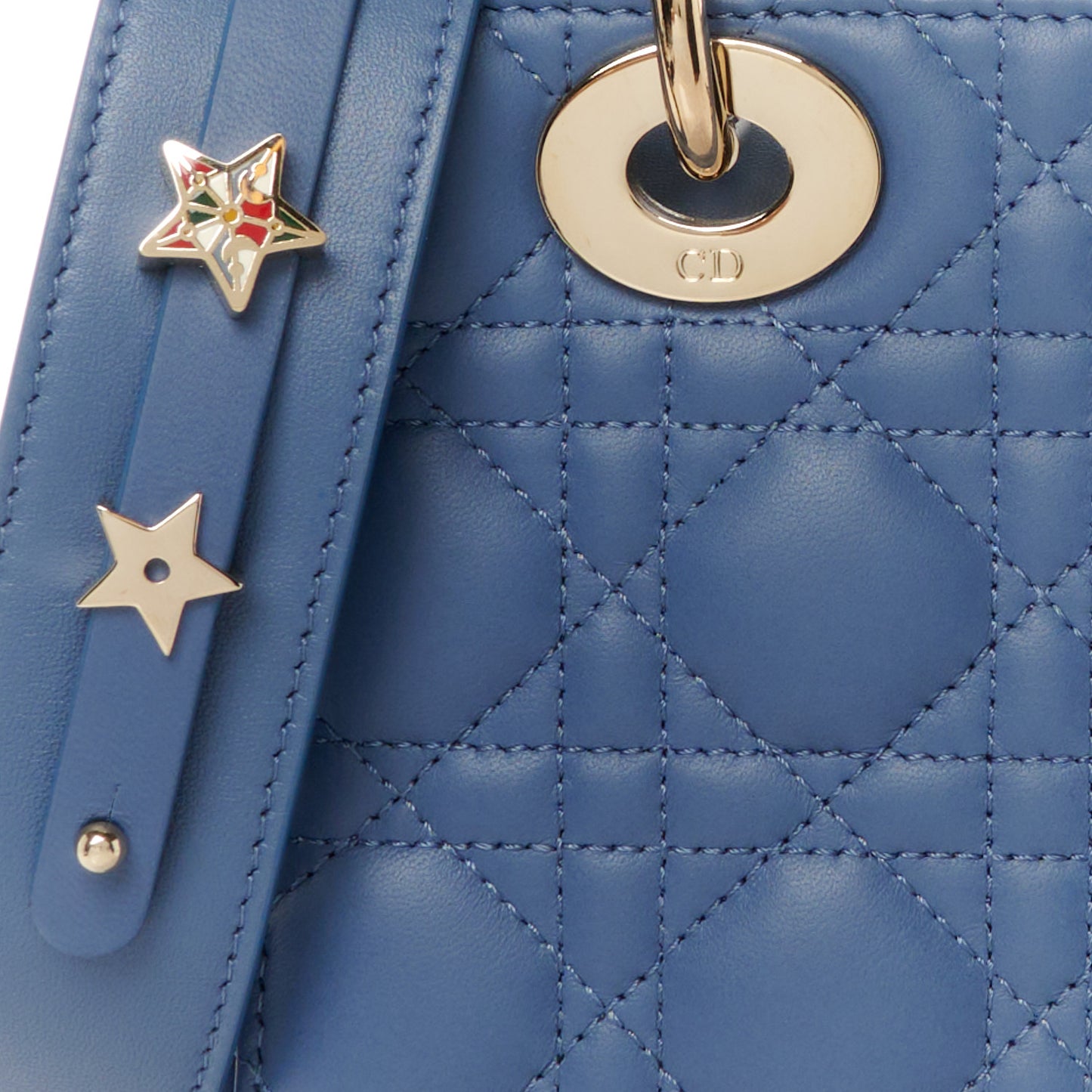 Lambskin Cannage Small My ABCDior Lady Dior Denim Blue