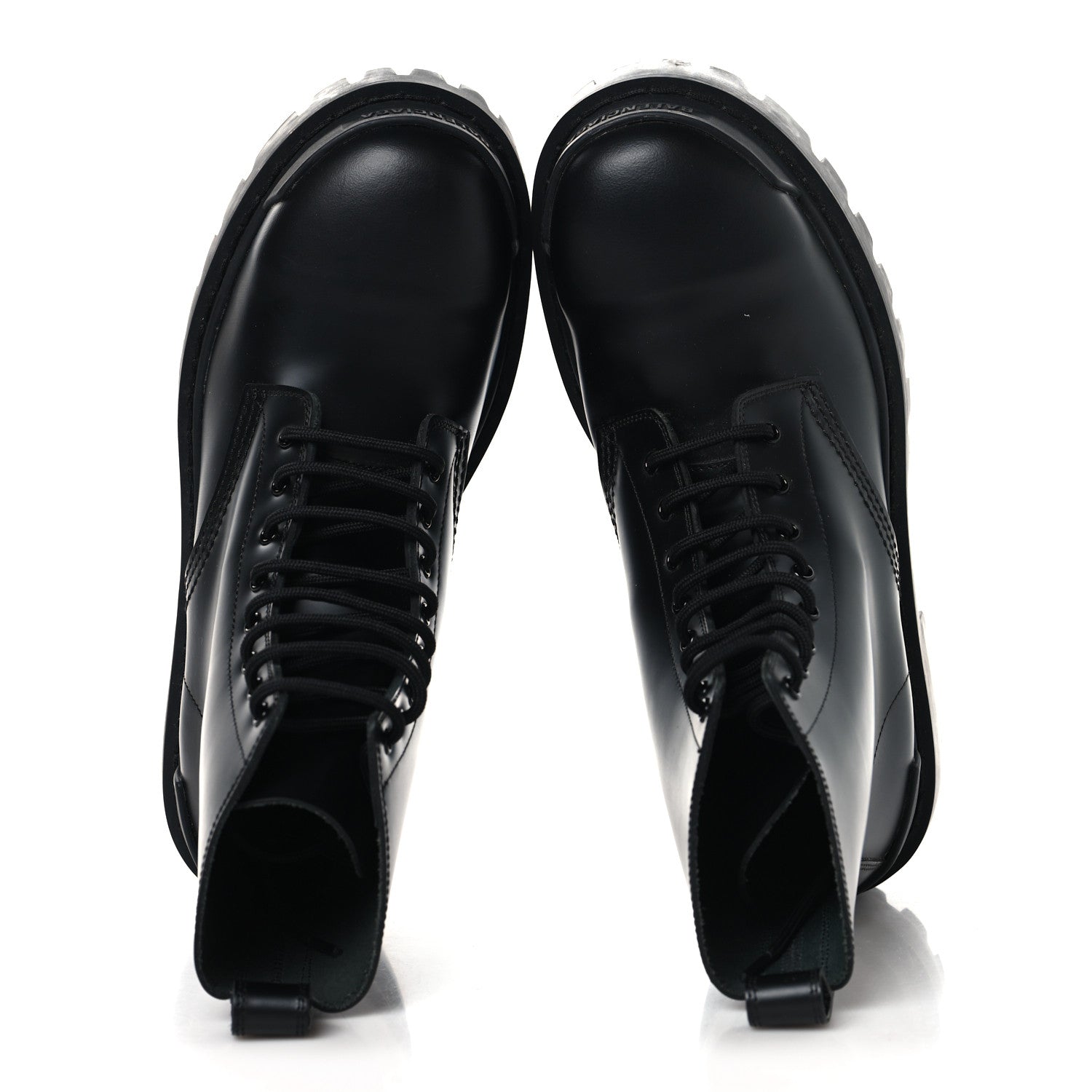 Balenciaga Calfskin Womens Strike 20mm Lace Up Boots 38 Black 2 of 9