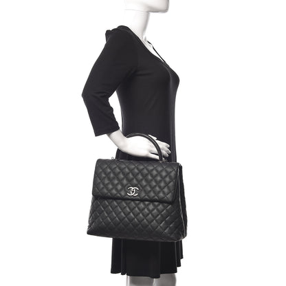 Chanel Caviar Lizard Quilted Large Coco Handle Flap Black 2 of 17