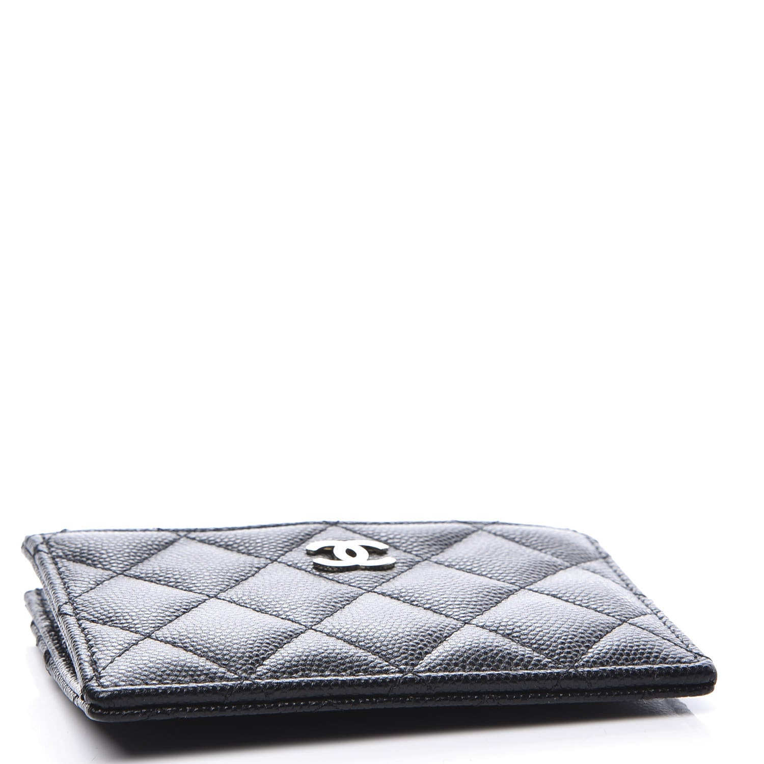 Chanel Caviar Quilted CC Zip Card Holder Black 3 of 9