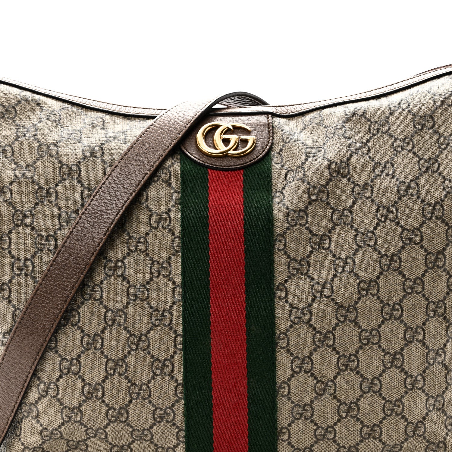 Gucci GG Supreme Monogram Web Ophidia Half Moon Hobo Brown 8 of 11