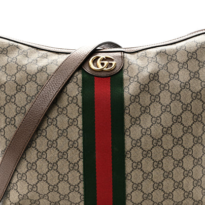 Gucci GG Supreme Monogram Web Ophidia Half Moon Hobo Brown 8 of 11