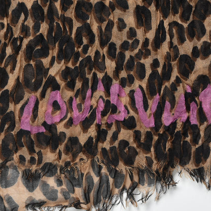 Louis Vuitton Cashmere Silk Leopard Etole Stole Marron 4 of 7