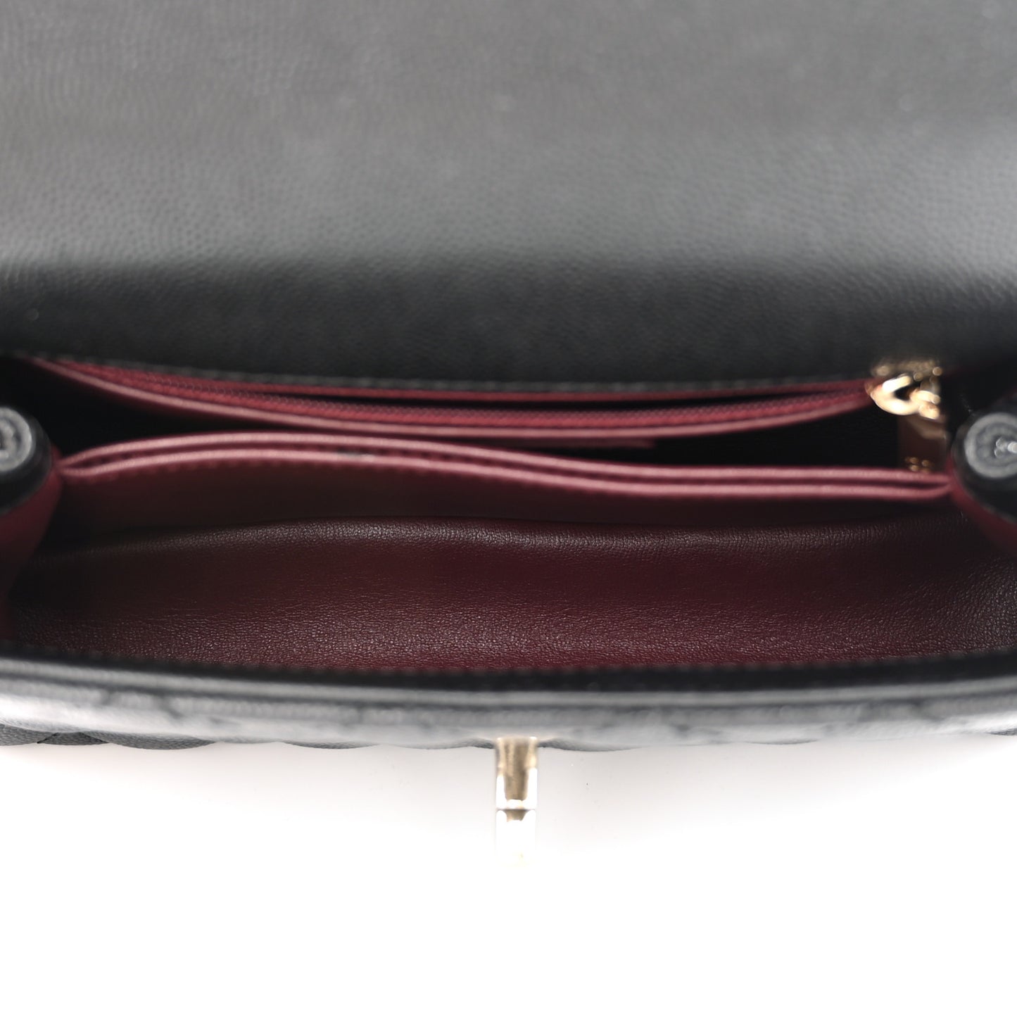 Caviar Quilted Mini Coco Handle Flap Black