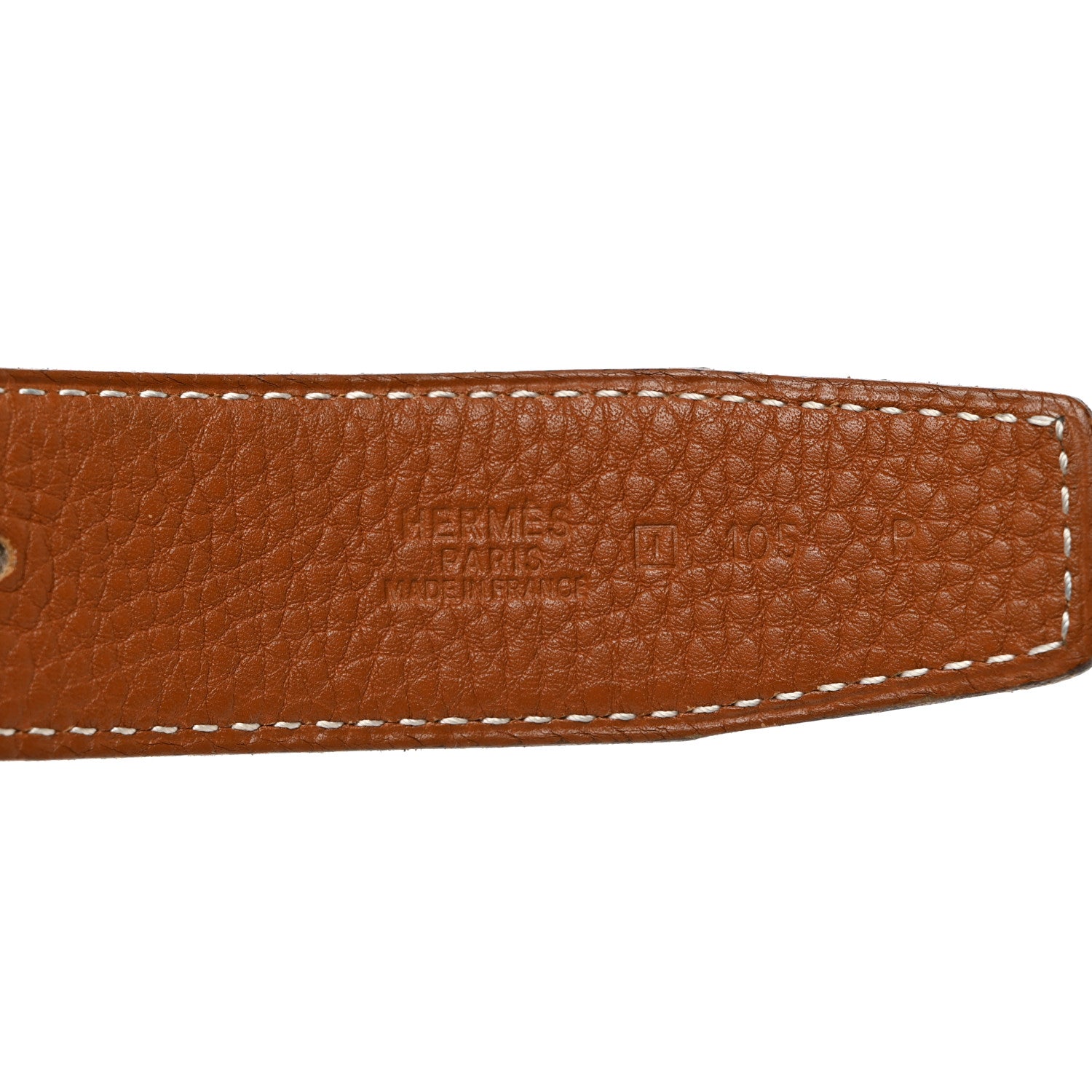 Hermes Box Togo 32mm H Belt 105 42 Black Gold 5 of 9